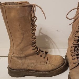 RARE Doc Martens Death Head Moth tan leather boots